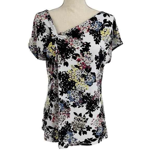 Roz & Ali | Tops | Roz Ali Womens Cap Sleeve Floral Print Asymmetrical ...